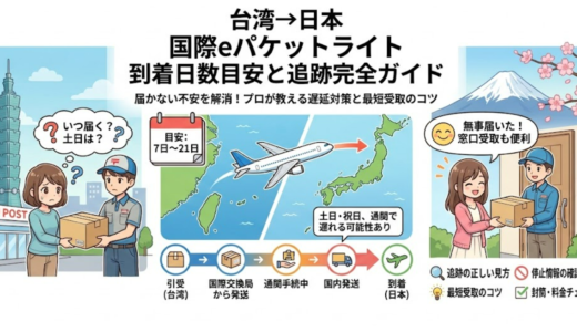 【国際eパケットライト】台湾から日本までにかかる日数と到着目安を完全解説