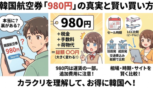 韓国航空券980円は本当？条件と総額の真実を徹底解説