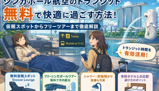 シンガポール航空のトランジットで無料ホテルは使える？仮眠スポットとフリーツアーを徹底解説