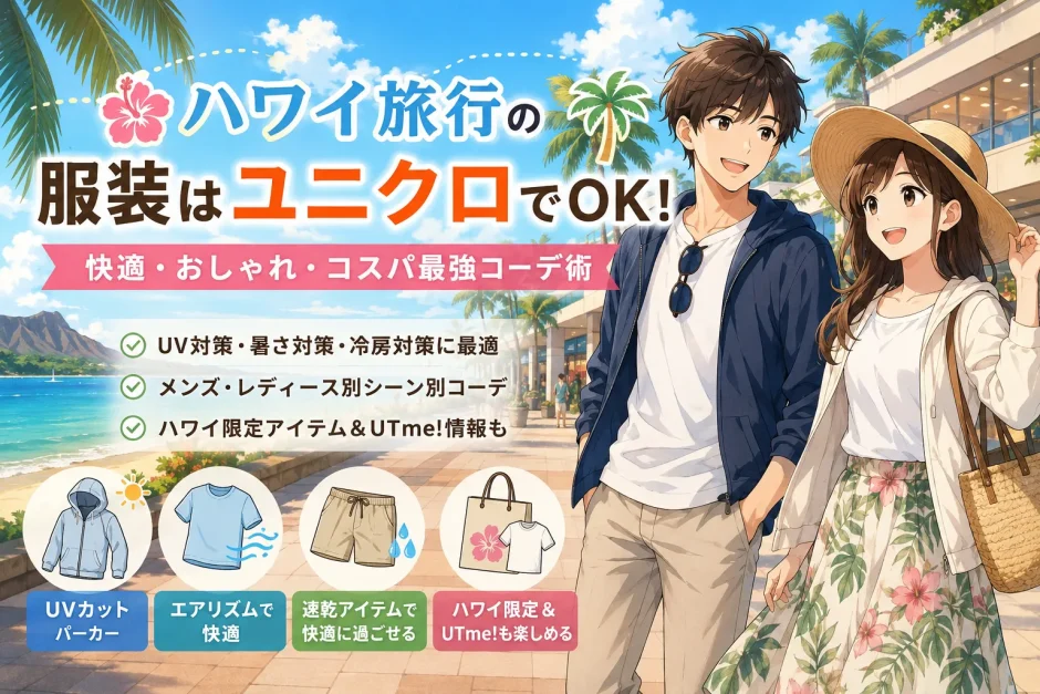 ハワイの服装はユニクロで決まり！UV対策から冷房対策まで使えるアイテム解説