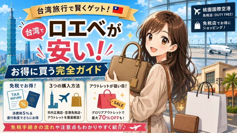 台湾免税店のロエベが安い理由と賢い買い方【桃園空港・アウトレット対応】