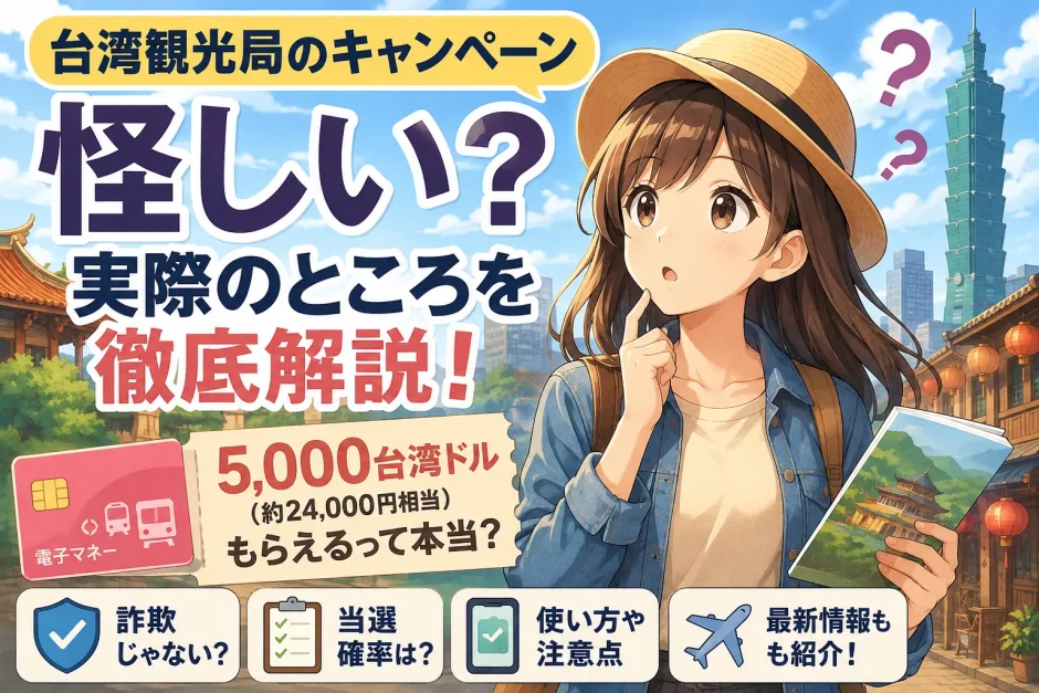 【2026年最新】台湾観光局キャンペーンは怪しい？参加前に知りたいこと