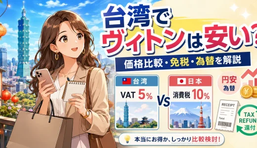 台湾でヴィトンは日本より安いか？円安・免税・価格差を計算してみた