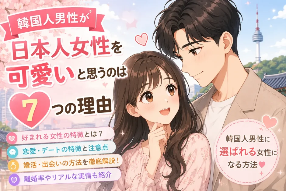韓国人男性が「日本人女性は可愛い」と思う理由7選｜恋愛・婚活・離婚率まとめ