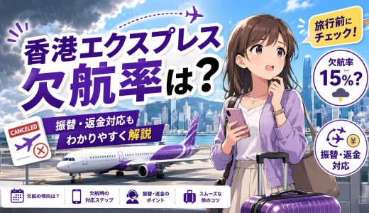 香港エクスプレスの欠航率は15%？定時運航の実態と欠航時の振替手順を解説