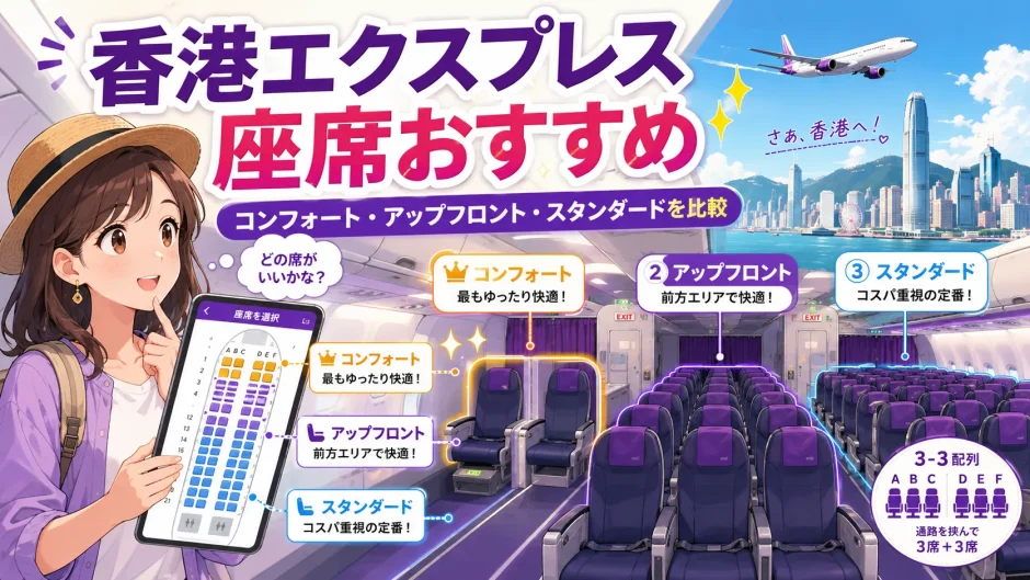 香港エクスプレス座席おすすめガイド｜狭さ・コンフォート・指定方法を全解説
