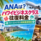 ANAのハワイ路線のビジネスクラス座席とファーストクラスの機内食、羽田からホノルルへの搭乗券