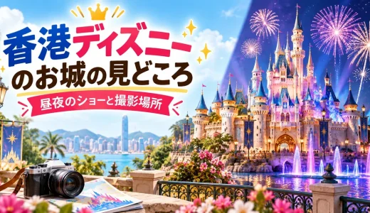 【香港ディズニー】お城のモチーフの魅力を紹介！昼夜ショーと撮影スポット