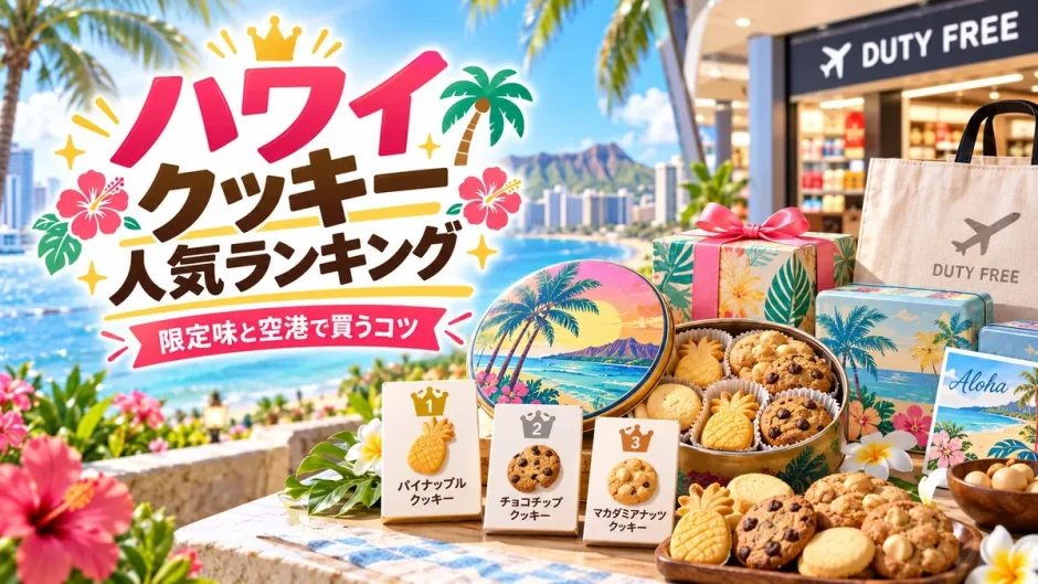 ハワイのクッキーの人気銘柄と限定フレーバーを並べたランキング画像