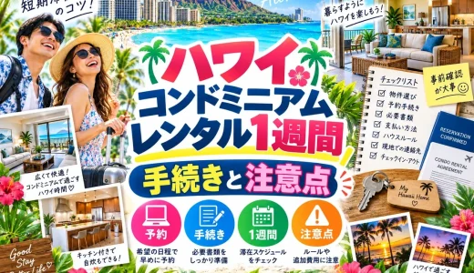 ハワイコンドミニアムレンタル1週間を利用する際の手続きと注意点