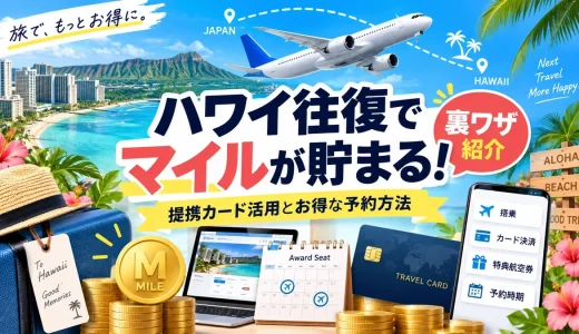 ハワイ往復でマイル貯まる裏ワザ紹介！提携カード活用とお得な予約方法