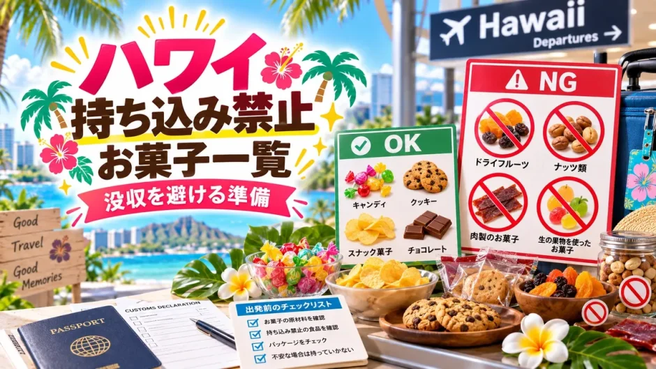 ハワイへ持ち込み禁止のお菓子と検疫ルールをまとめたリスト画像