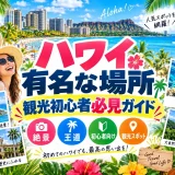 ダイヤモンドヘッドやハナウマ湾など、ハワイの有名な観光スポットを集めた画像