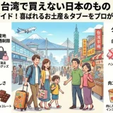 台湾へ持っていくと喜ばれる日本のお菓子やお土産を並べた画像