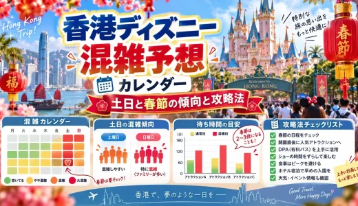 香港ディズニー混雑予想カレンダーから見る土日と春節の傾向と攻略法
