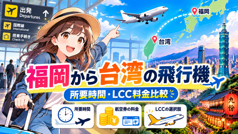 福岡から台湾の飛行機｜所要時間とLCC料金比較