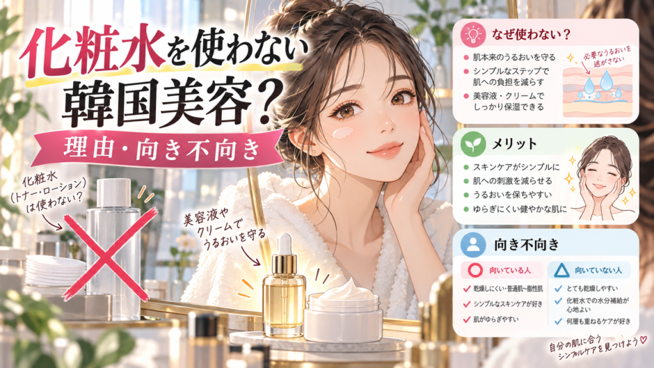 韓国式の化粧水を使わない美容法｜理由と向き不向き