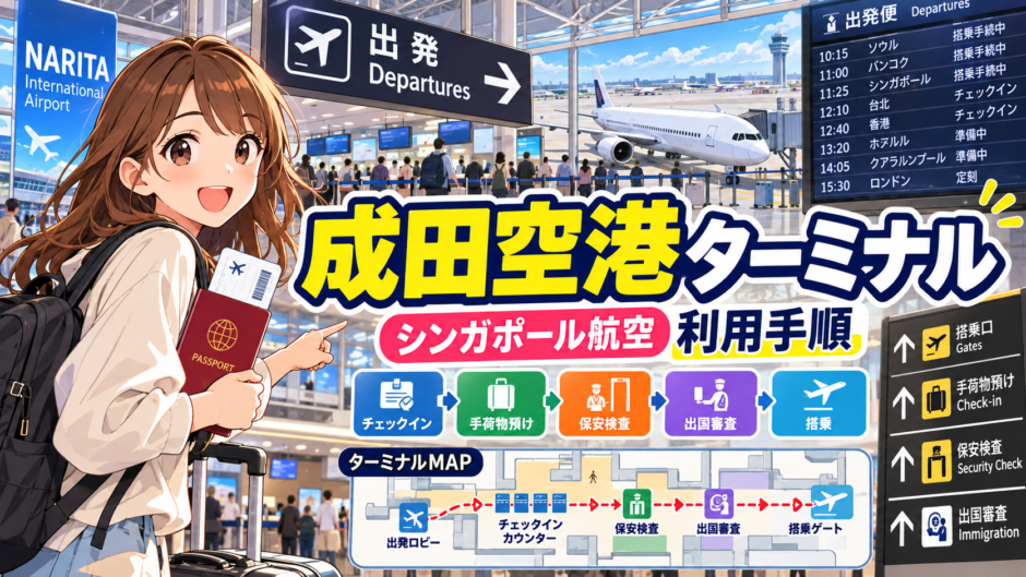 シンガポール航空の成田空港ターミナル｜利用手順