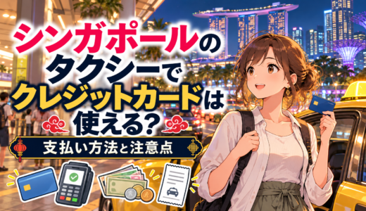 シンガポールのタクシーでのクレジットカード対応可否と料金・手数料