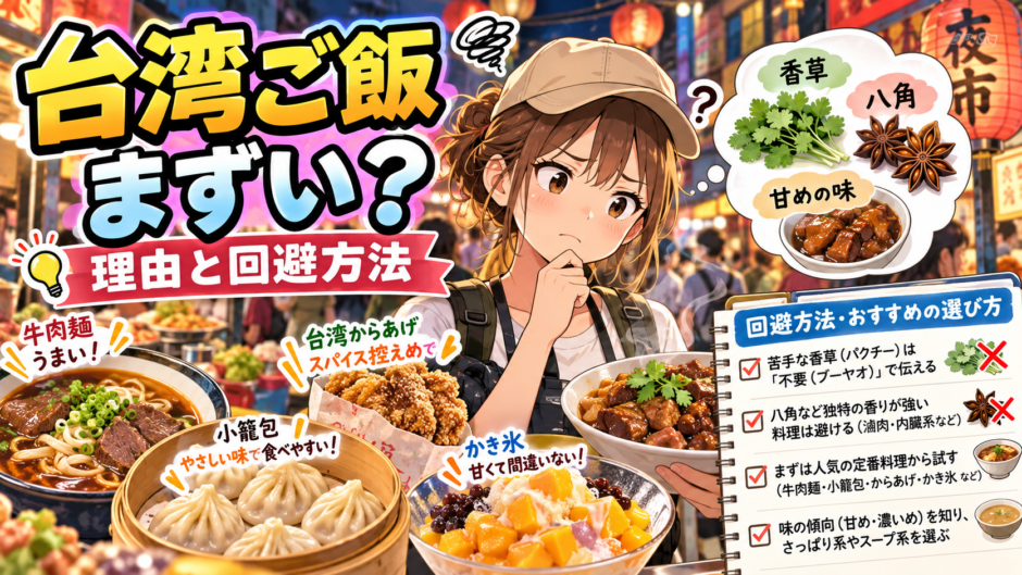 台湾ご飯はまずい？｜理由と回避方法・おすすめの選び方