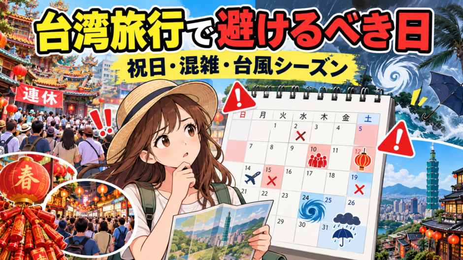 台湾旅行で避けるべき日はいつ？｜祝日・混雑・台風シーズン