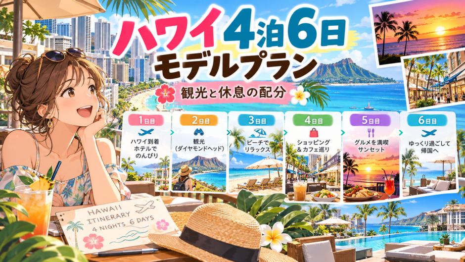 ハワイ4泊6日のモデルプラン