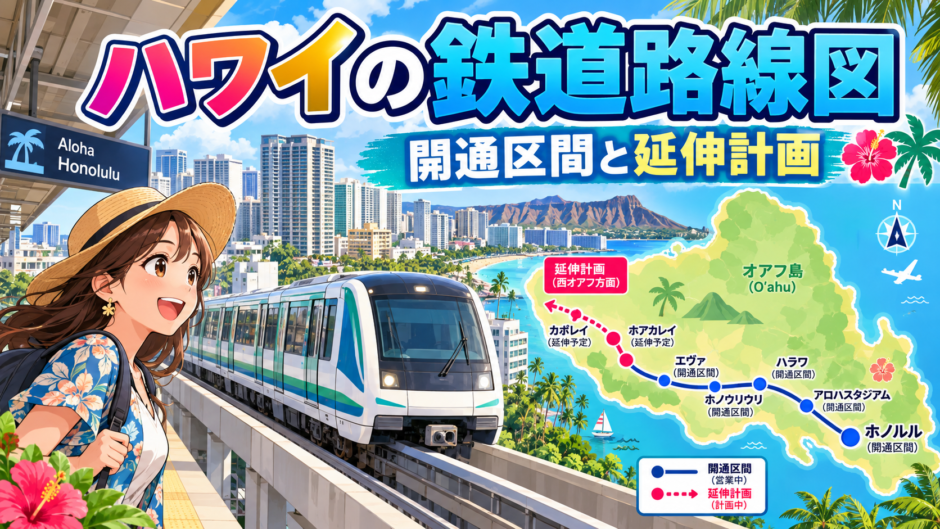 ハワイの鉄道路線図と開通区間