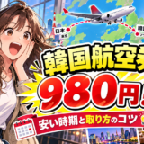 韓国航空券980円の取り方