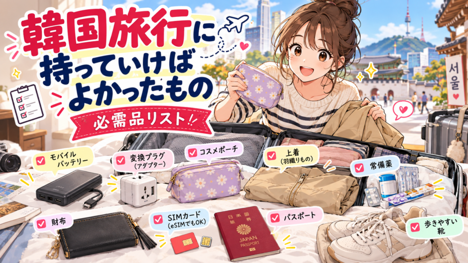 韓国旅行に持っていけばよかったもの