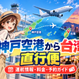神戸空港から台湾へ向かう直行便をイメージした旅行風景