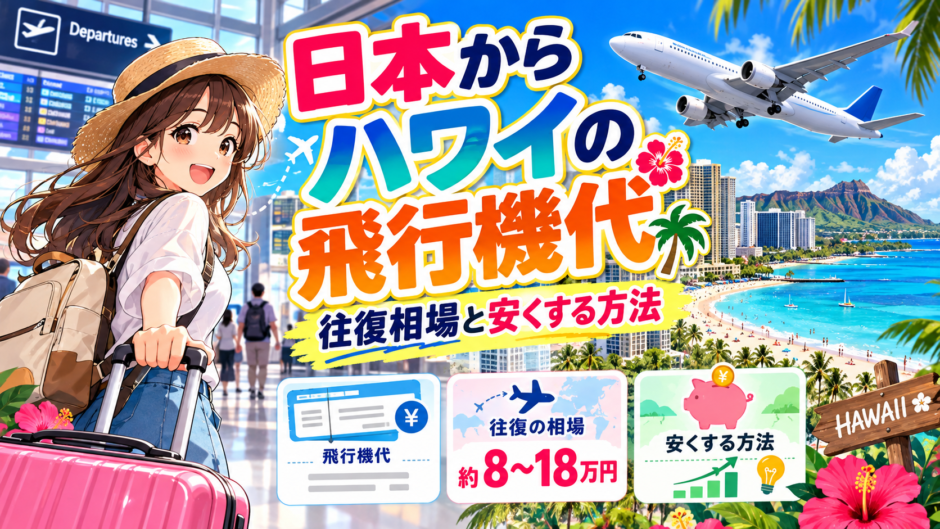 日本からハワイまでの飛行機代と節約方法