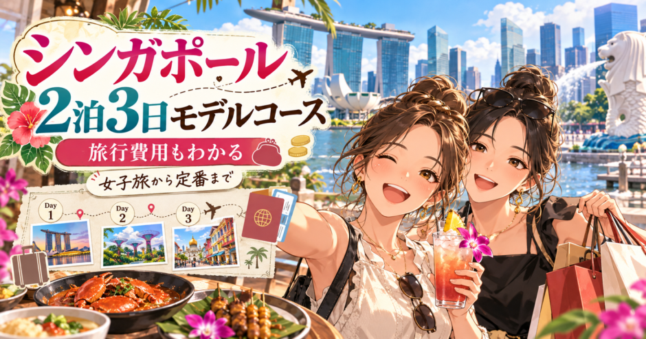 シンガポール2泊3日のモデルコースをイメージした旅行風景