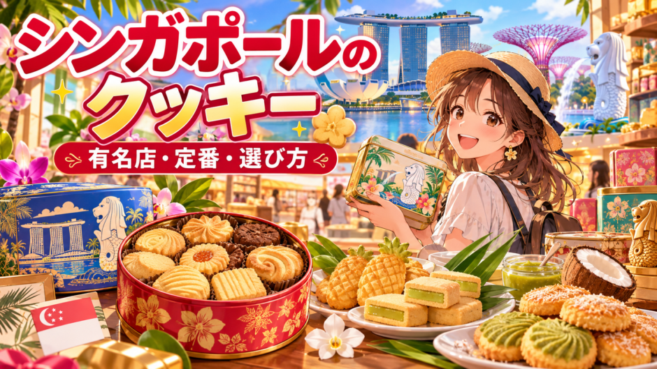 シンガポールの有名なクッキーとお土産をイメージしたスイーツ
