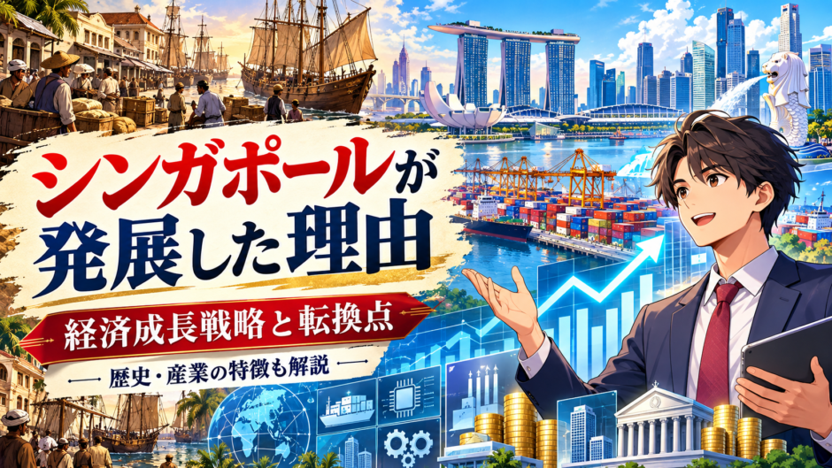 シンガポールが発展した理由と経済成長をイメージした都市風景