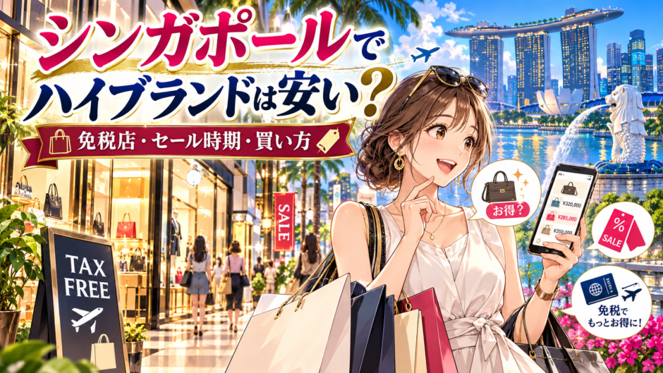 シンガポールでハイブランド商品を買う旅行ショッピングのイメージ