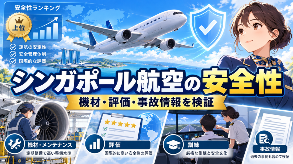 シンガポール方面の国際線の安全性や整備体制をイメージした航空風景