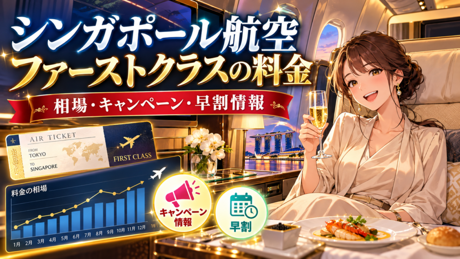 シンガポール方面の国際線ファーストクラス料金をイメージした豪華な機内