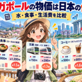 日本とシンガポールの物価を比較するイメージ