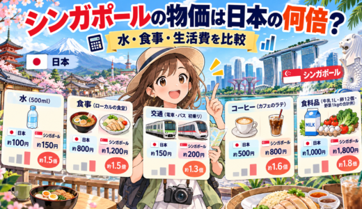 水や食事などシンガポールの物価は日本と比べて何倍？旅行・移住で知るべき費用の実態