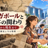 シンガポールと日本の歴史的な関わりと現在の交流をイメージした風景