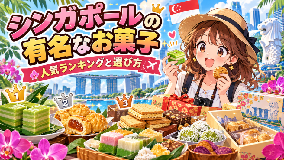 シンガポールの有名なお菓子を比較するイメージ