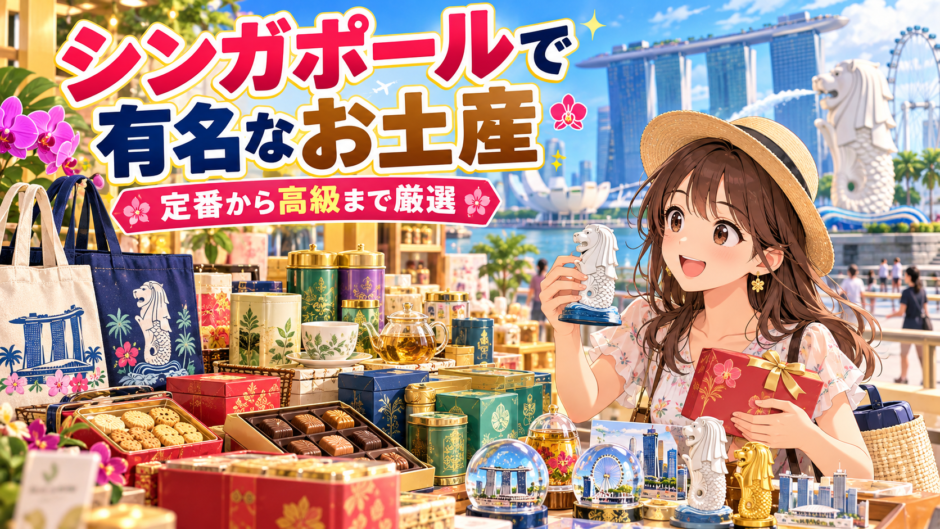 シンガポールの有名なお土産を選ぶイメージ