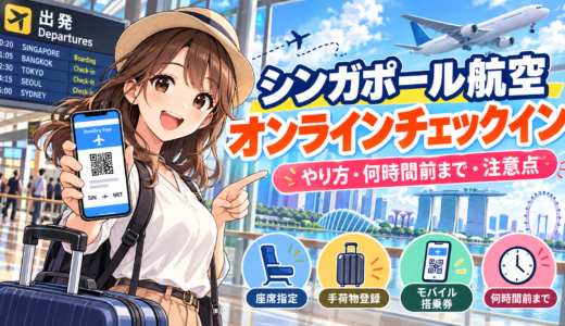 【シンガポール航空】オンラインチェックインのやり方と機能を解説！何時間前まで有効？