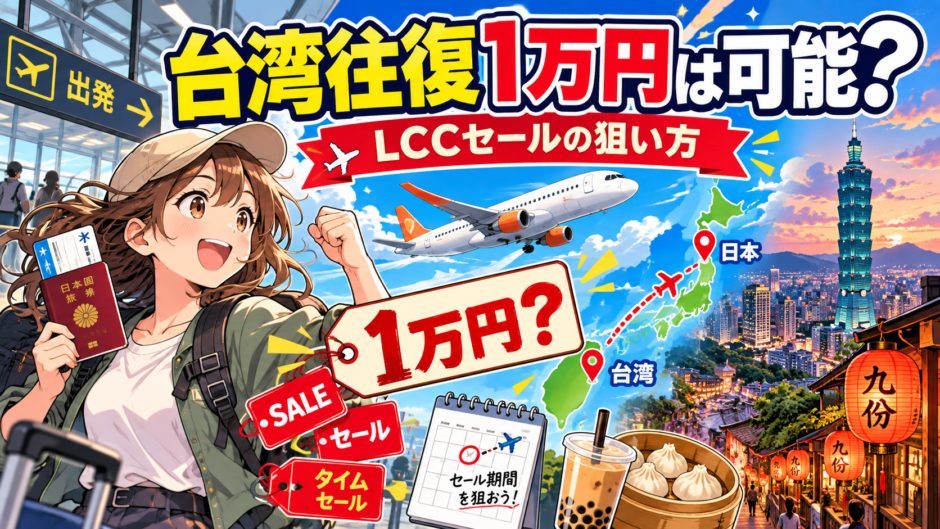 台湾往復1万円を狙うLCCセール