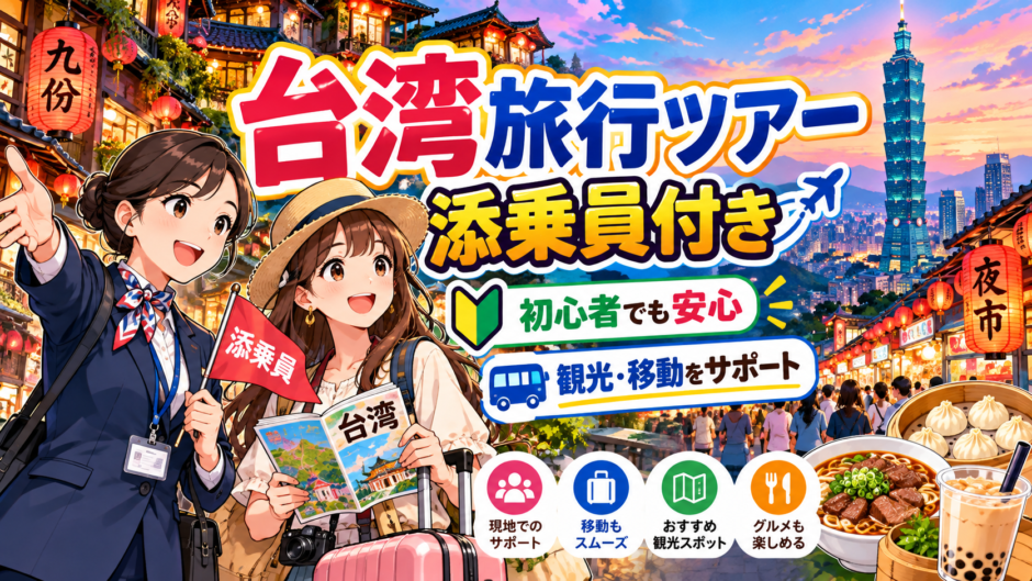 添乗員付き台湾旅行ツアーで観光するイメージ